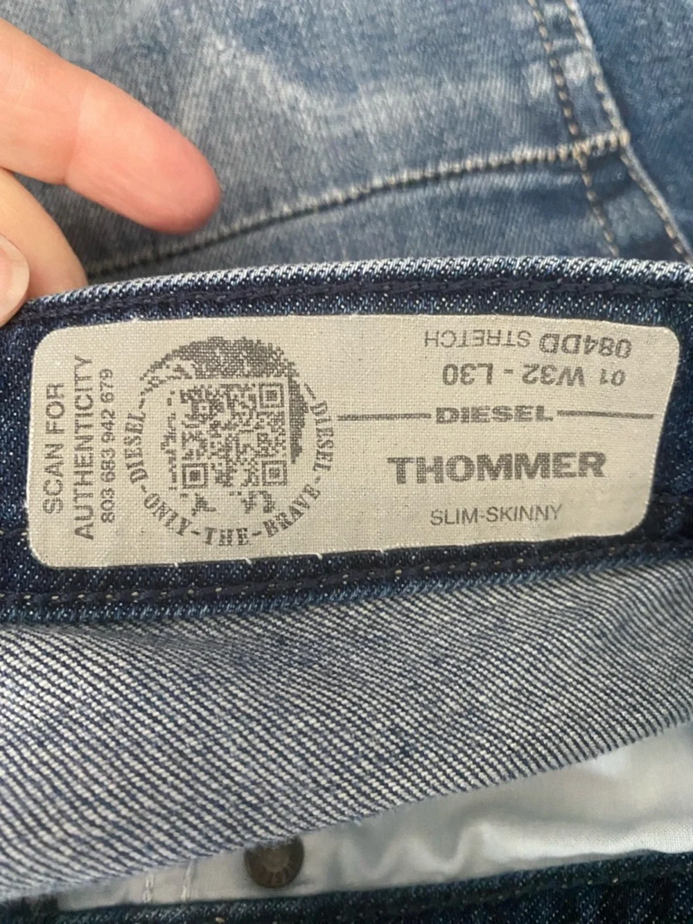 DIESEL Thommer Mens Slim Fit low waist and tapered leg Distressed Jeans | 32/30